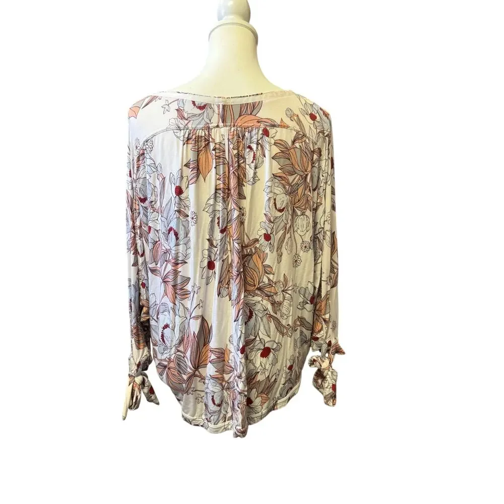 Free people twist and shout floral boho rayon stretch dolman sleeve blouse small